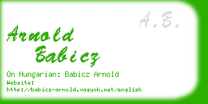 arnold babicz business card